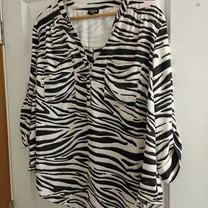 Chic Zebra Print Blouse by Tribal